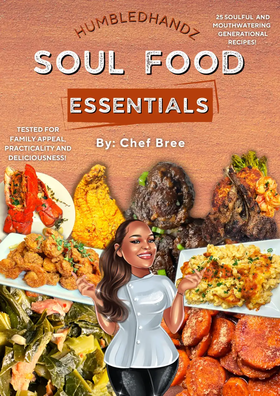 Front cover of the HumbledHandz Soul Food essentials E-book by Chef Bree